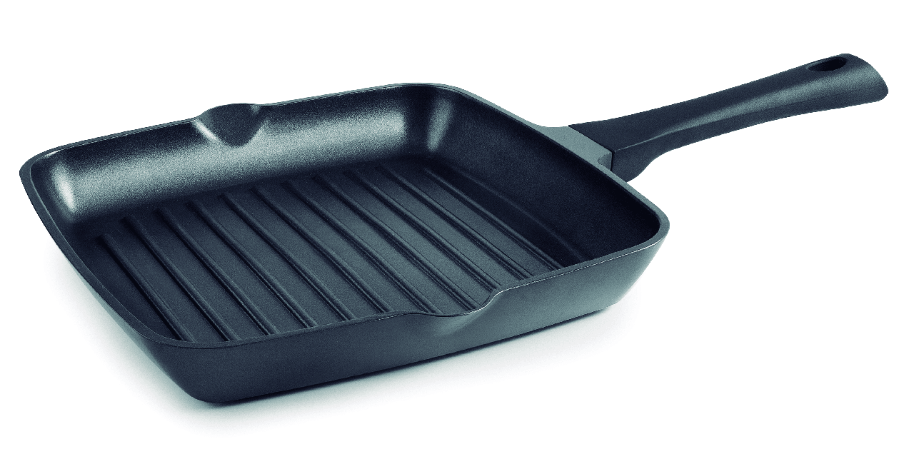 Квадратна сковорода-гриль "Grill Titanium" 28х4см алюмінієва з антипригарним покриттям TRIPlayer Lacor