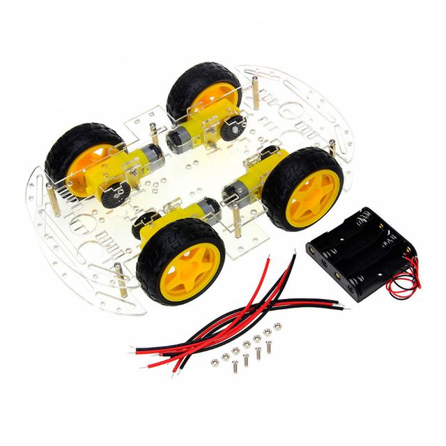 Прозрачная платформа шасси 4WD для машинки Arduino Акриловая платформа шасси 4WD для машинки Arduino