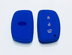 Силіконовий чохол на смарт-ключ Hyundai 3 кнопки синій