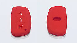 Силіконовий чохол на смарт-ключ Hyundai 3 кнопки червоний