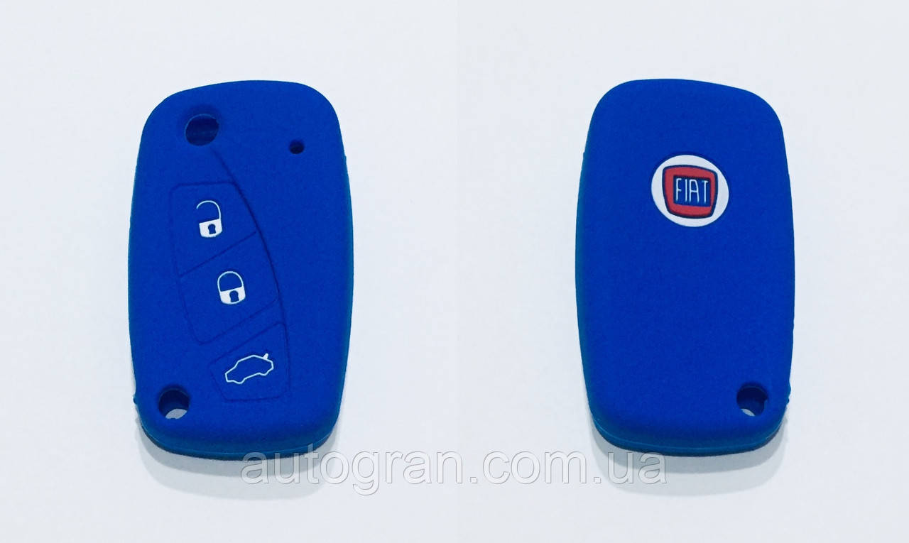 Силіконовий чохол на ключ 3 кнопки Fiat Ducato синій