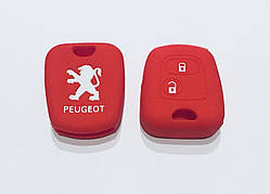 Силіконовий чохол на ключ Peugeot червоний