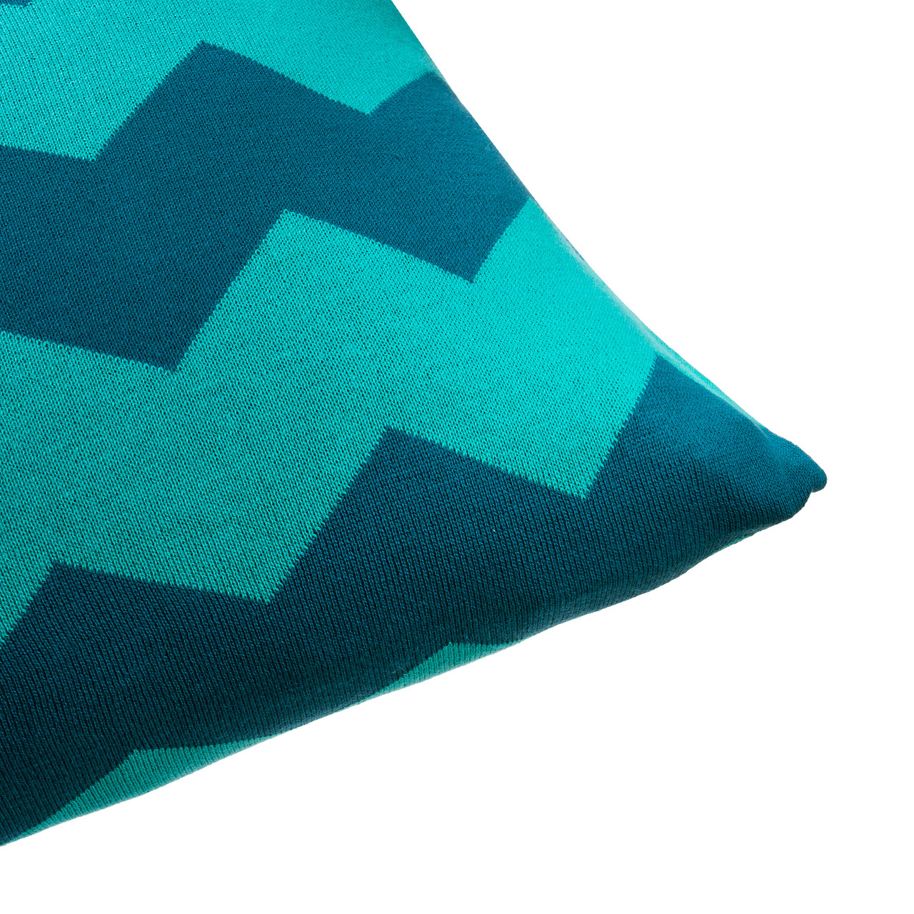 Чехол для подушки Ohaina в'язаний 70x50 Ocean blue + turquoise