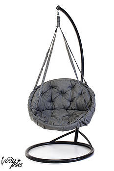 Підвісне Крісло гойдалка-гамак з підставкою Kospa Графіт (120 кг)