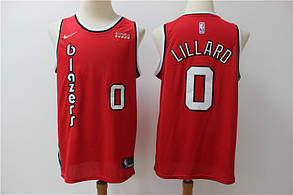 Червона баскетбольна ретромайка Lillard No0 Ліллард джерсі команда Portland Trail Blazers NBA