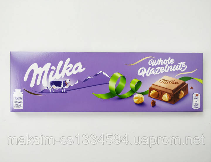 Молочний шоколад з горішком Milka Whole HazelNuts, 300 g