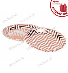 Паперові тарілки "Зигзаг", (10 шт.), Ø - 18 см, рожеве золото