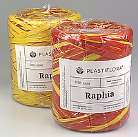 Рафия Plastiflora, красная+желтая, 200 м