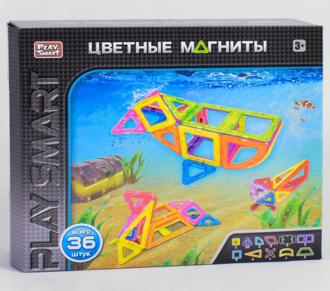 Конструктор магнітний Play Smart 2466, 36 деталей