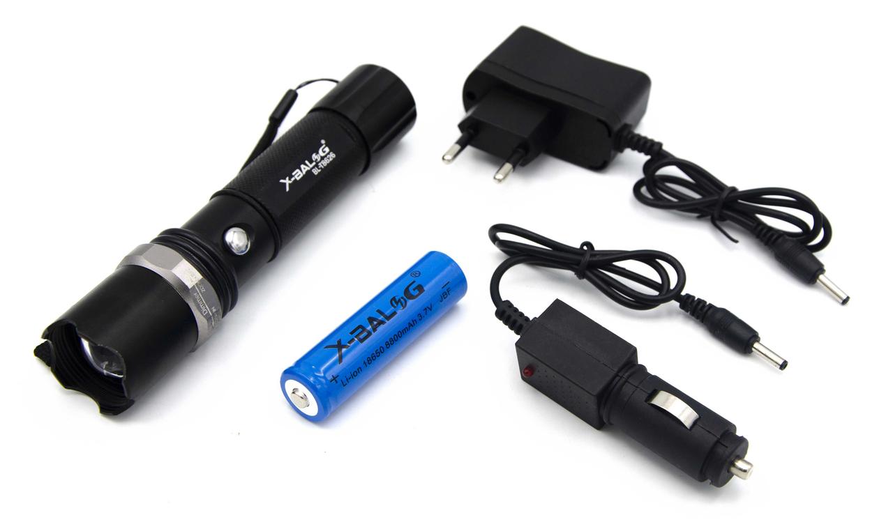 Ручний ліхтар Police BL-8626, RB206, Li-ion 18650 або 3хAAA, XPE, Автозарядка, фото 1