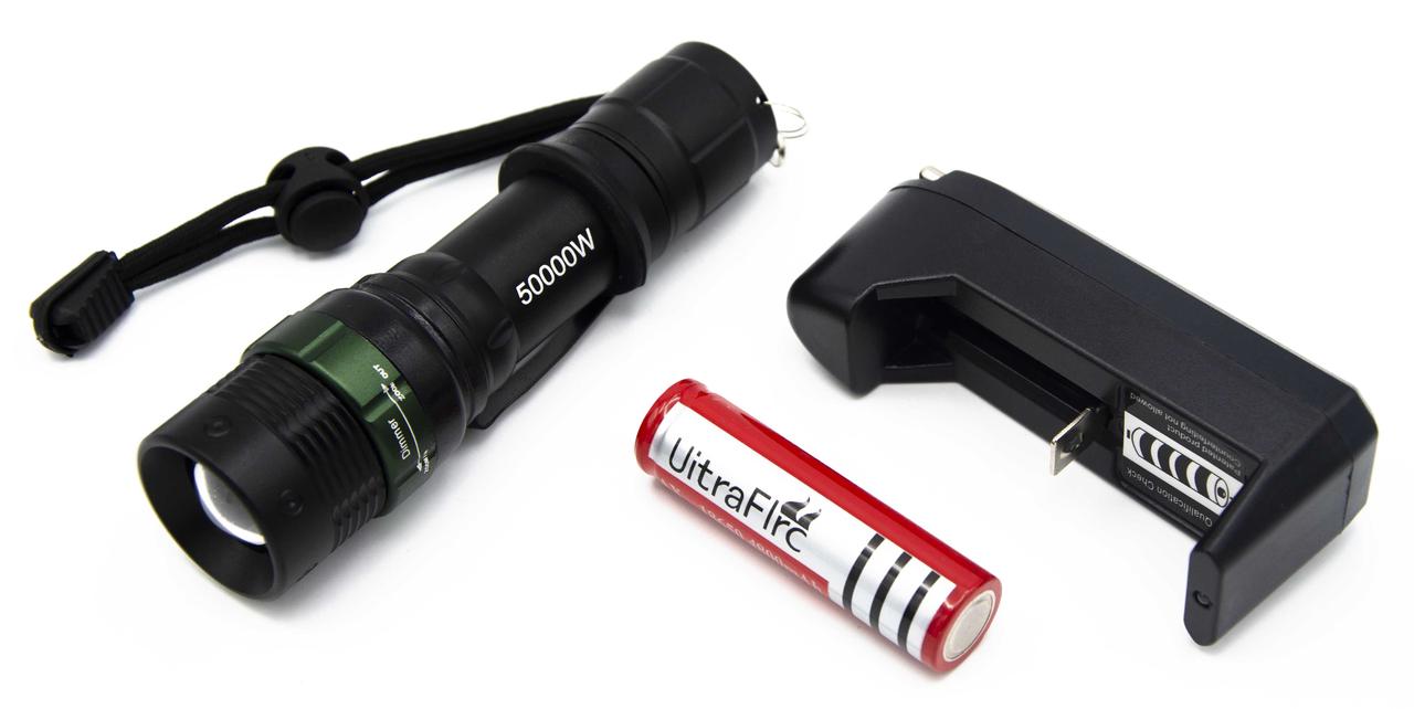 Фонарь Police WD-091/ Li-ion 18650 или 3хААА/ 1 х Cree XM-L T6/ Zoom/