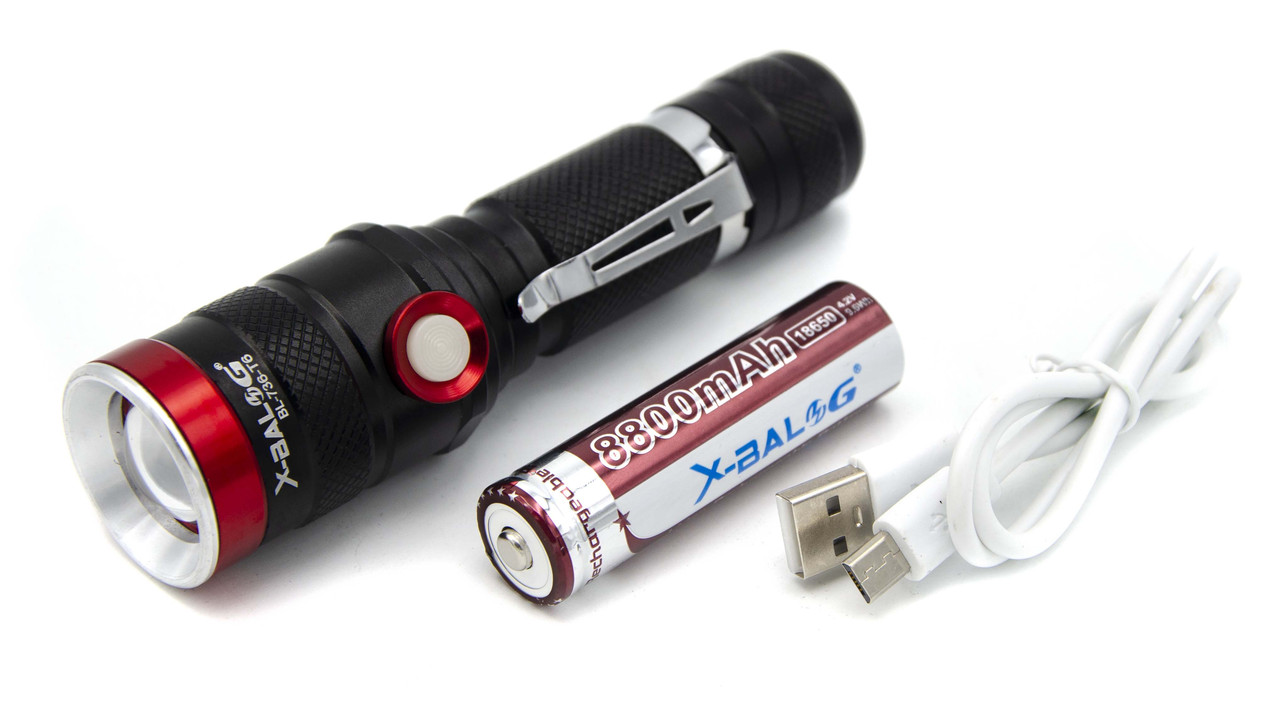 Ліхтар X-Balog Police BL-736/ 7968 /18650/ регулятор яркости/ T6/ Zoom/ ЗУ microUSB/ WD220