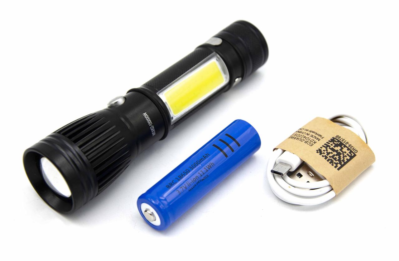 Ліхтар ручний Police WD052/ Li-ion 18650 / 1 х Cree XM-L T6/ Бокове підсвічування/ ЗУ microUSB