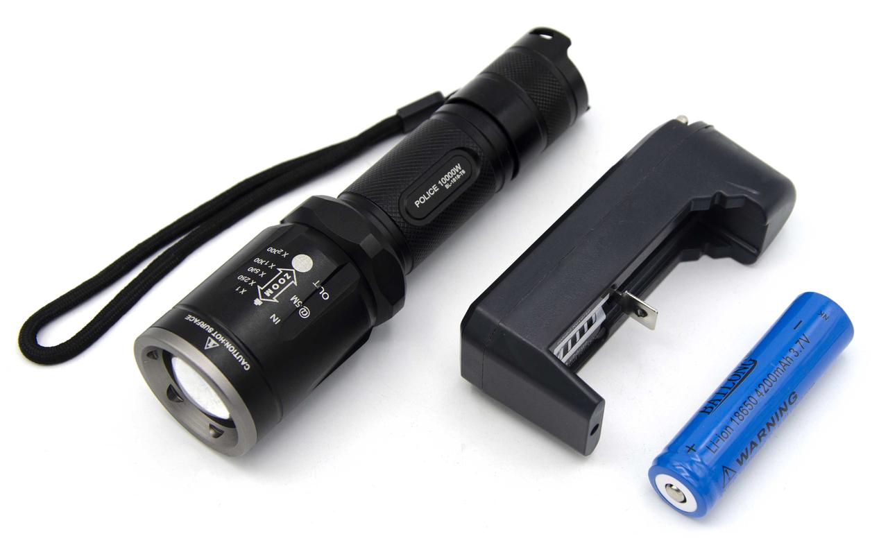Ліхтар ручний Police Bailong BL-1818 /18650/ЗУ мережа/ Zoom/T6/