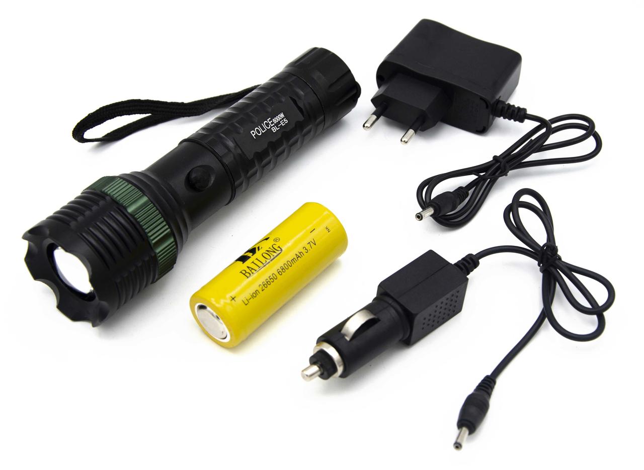 Ліхтар Police Bailong BL-E5 /26650/ЗУ мережа + авто/ Zoom/XPE/