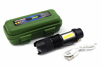 Ліхтар X-Balog Police BL-525/ Li-ion/ 1*XPE+Cob/ Zoom/ ЗУ USB