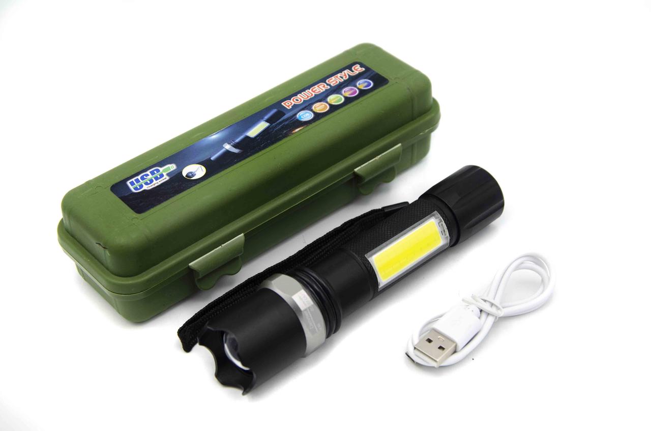 Ліхтар ручний Police BL-9626/ Li-ion/ 1*XPE+Cob/ Zoom/ ЗУ USB