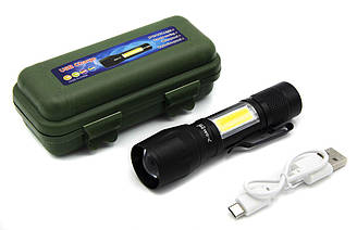 Ліхтар Police BL-513/ Вбудований акумулятор/ ЗУ microUSB/ Zoom / XPE+COB/