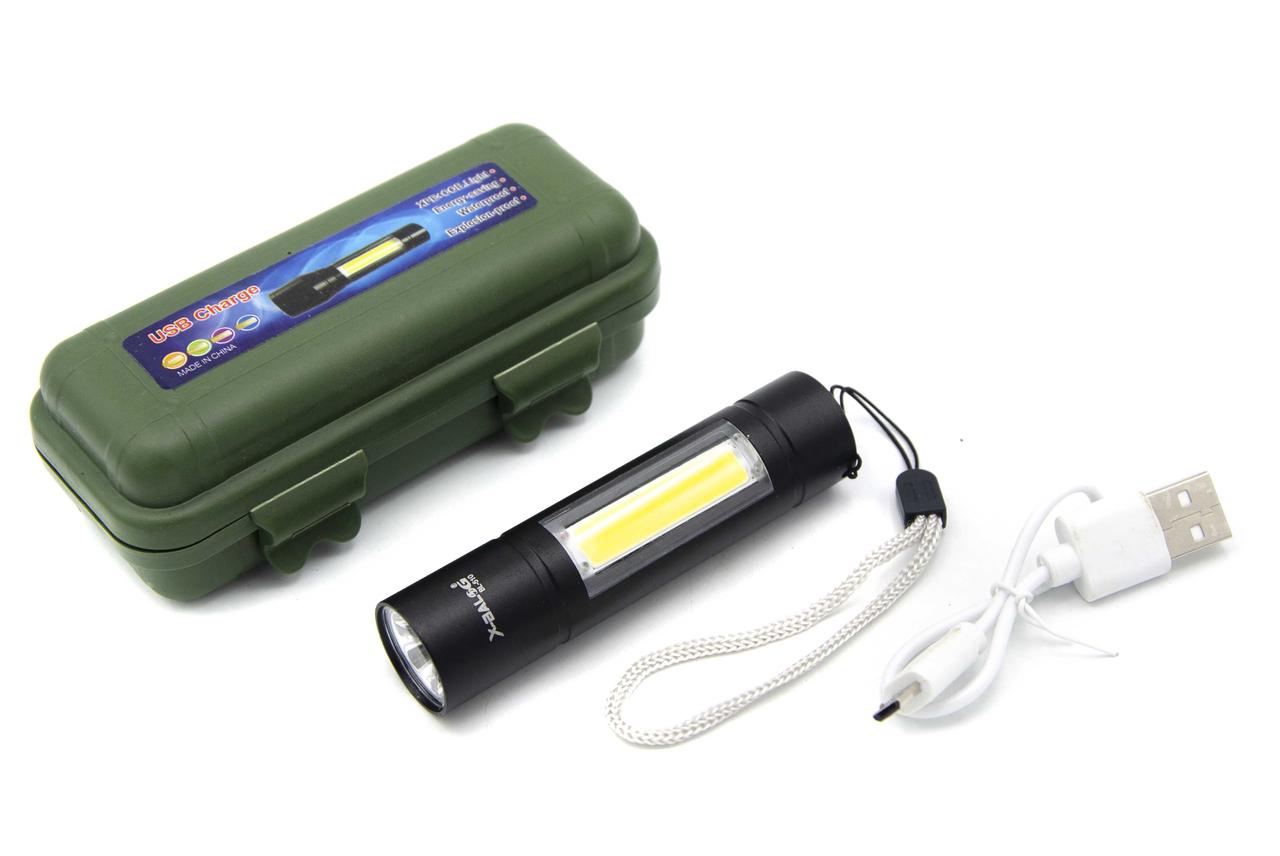 Ручний ліхтар Police BL-510, ЗУ microUSB, XPE+COB, фото 1