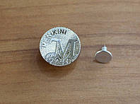 Кнопка пуговица Италия джинсовая"Manikini" ф 20мм серебро