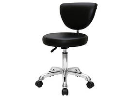 Стілець зі спинкою для майстра косметолога, манікюру та для майстрів салону краси Чорний мод 850 { H 39-53 см }