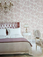 Обои виниловые на флизелине Ugepa A69603D Tiffany метровые листья ветки розовые с серебром на светло розовом