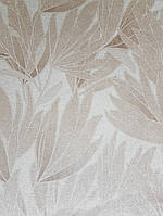 Обои виниловые на флизелине Ugepa A69607D Tiffany метровые листья ветки коричневые с серебром на песочном