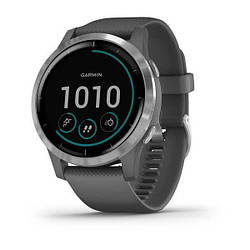Смарт-годинник Garmin Vivoactive 4 сріблястий з сірим корпусом та ремінцем