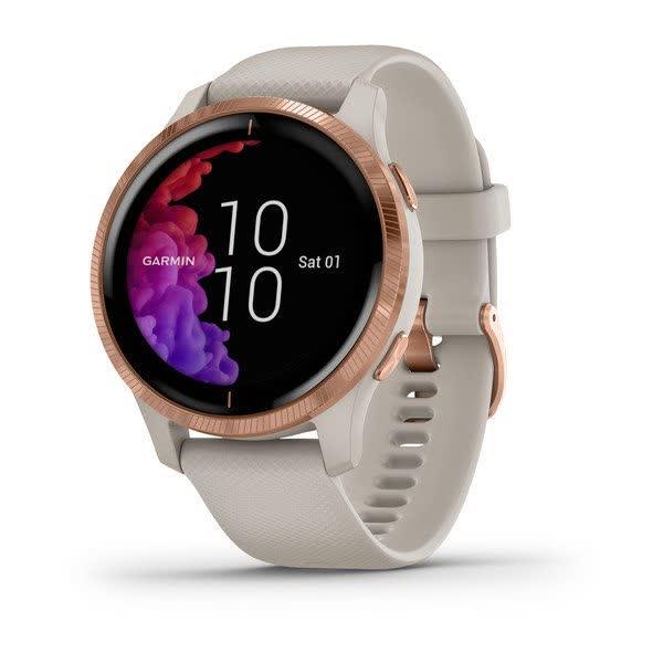 Смарт-годинник Garmin Venu рожеве золото, бежевий