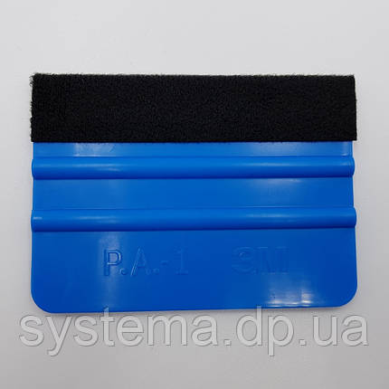 Ракель комбінований 3M PA-1 з мікрофіброю, синій 70х100 мм, аплікатор, вигонка, фото 1