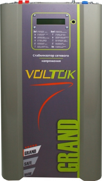 Стабілізатор напруги 9 кВт Voltok Grand SRK16-9000 - для будинку, дачі, квартири, Однофазний
