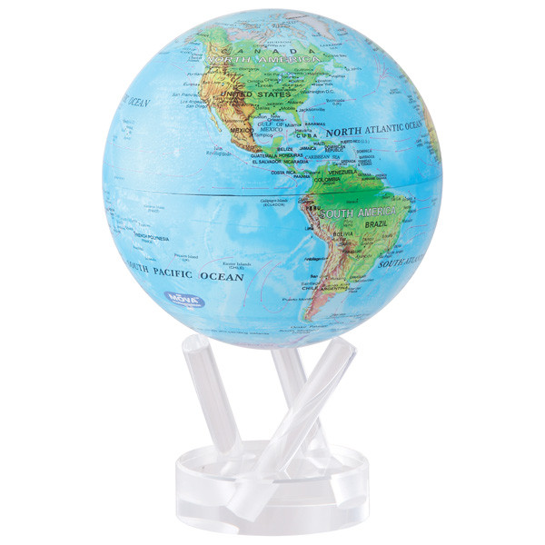 Гіро-глобус "Фізична карта світу" 15,3 см см на підставці