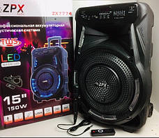 Колонка акумуляторна з дротовим мікрофоном ZPX ZX 7774 (USB-BT-FM-TWS)