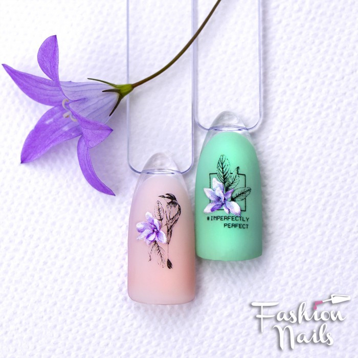 Слайдер дизайн 3D-квітки - 3D-наклейки для дизайну нігтів Fashion Nails 3D/100 — Об'ємний Слайдер-дизайн ЦВІТИ