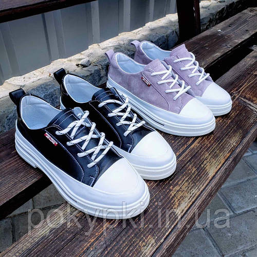 Кеды кроссовки женские натуральная кожа и замша на стильной подошве ...