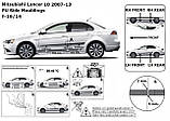 Молдинги на двері для Mitsubishi Lancer X 2007-2017, фото 10