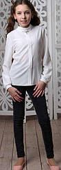Блузка шкільна з довгим рукавом для дівчинки, планка, відкладний комір, DaNa-Kids
