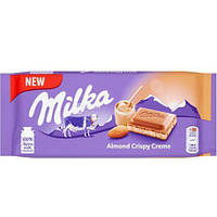 Молочний Шоколад Milka Almond Crispy + Caramel 100g