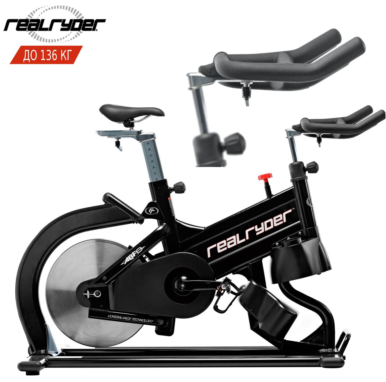 Спидбайк RealRyder ABF8. Механічний. Комерційне. Маховик 30 кг. Задній привід. До 136 кг
