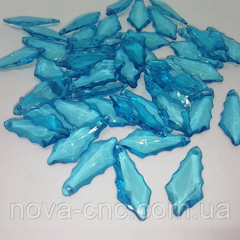 Підвіски акрил "Кристал" яскраво-блакитний 30 х 12 мм 500 грам, фото 1