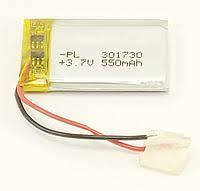 Акумулятор літієво-полімерний 301730, Li-polymer, 3,7V 550 mAh (3,0*17*30 мм)
