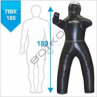 Манекен BS - ММА з ногами та подовженими руками, ПВХ, нерухомі руки, чорний, р.180 см