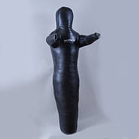 Манекен для боротьби BS - силует, нерухомі руки, шкіряний, чорний, 170 см