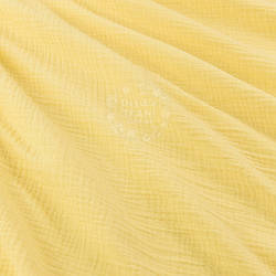 Муслін однотонний двошаровий жатий лимонного кольору, ширина 135 см