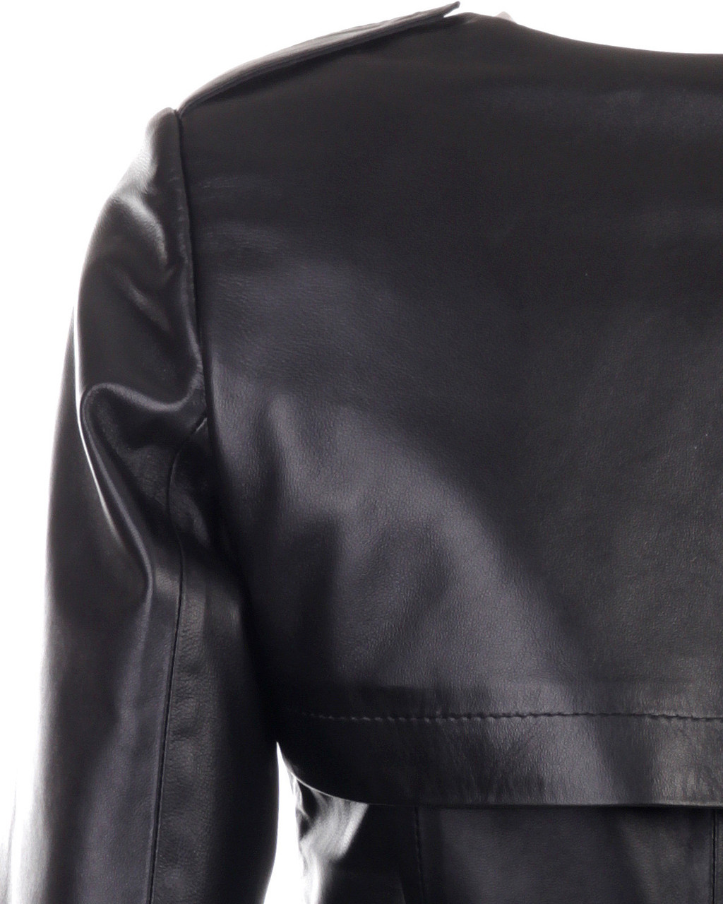 Кожаный тренч женский VK черный на пуговицах (Арт. PR501-2) 44 размера - фото 6 - id-p84090385