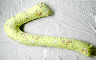 Наволочка на подушку для вагітних і годування "Сімка" забарвлення "Ведмедики на жовтому тлі"