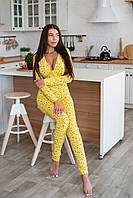 Жіноча піжама Sweetjama Desire з кишенею на попі Жовті зірки