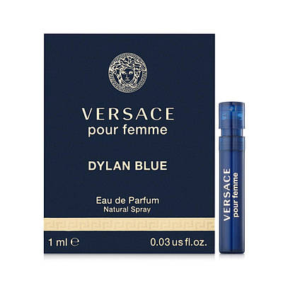 Пробник жіночої парфумованої води Versace Dylan Blue Pour Femme 1 мл, денний квітково-фруктовий аромат