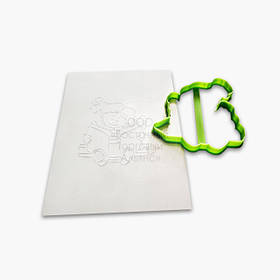 3D-форми для пряників — Вирубка + трафарет "Дівчина з підручниками No1"