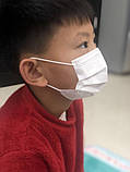 Дитяча медична маска сертифікована в США та ЄС, одноразова, тришарова 14х9 см White. Біла, фото 4